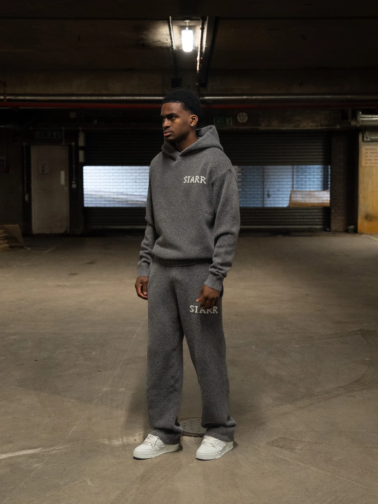 Knit Hoodie - Charcoal - Image 4