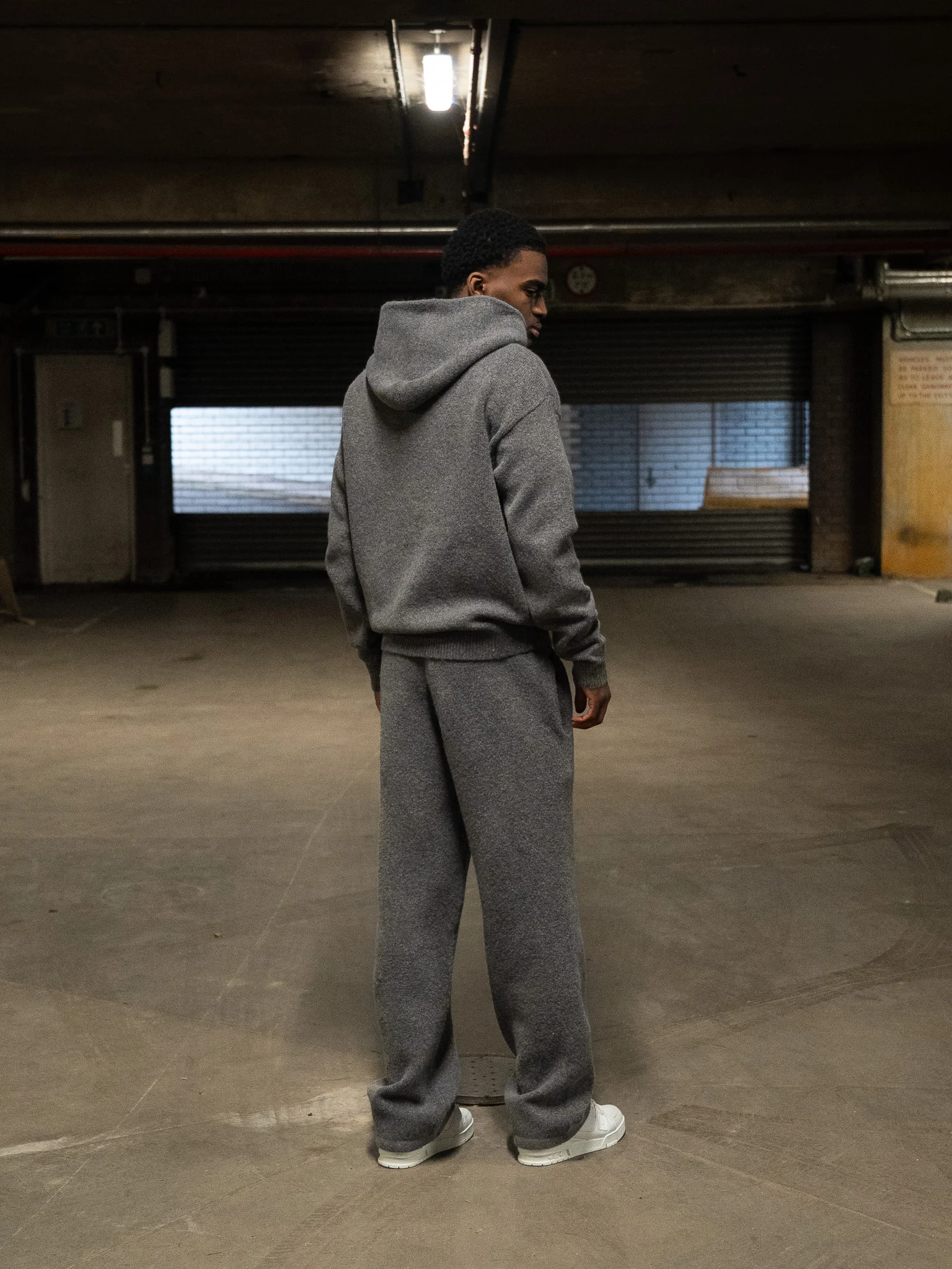 Knit Hoodie - Charcoal - Image 5