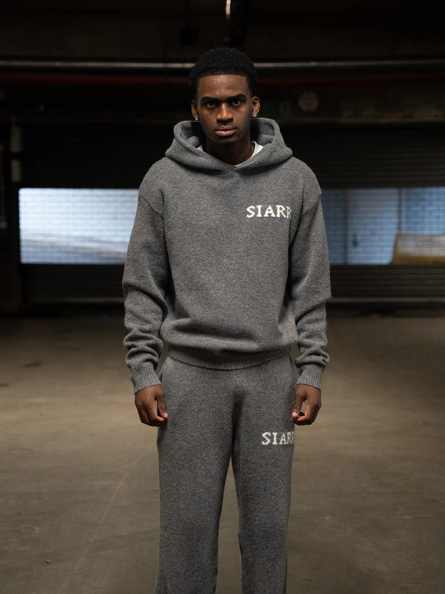 Knit Hoodie - Charcoal - Image 6