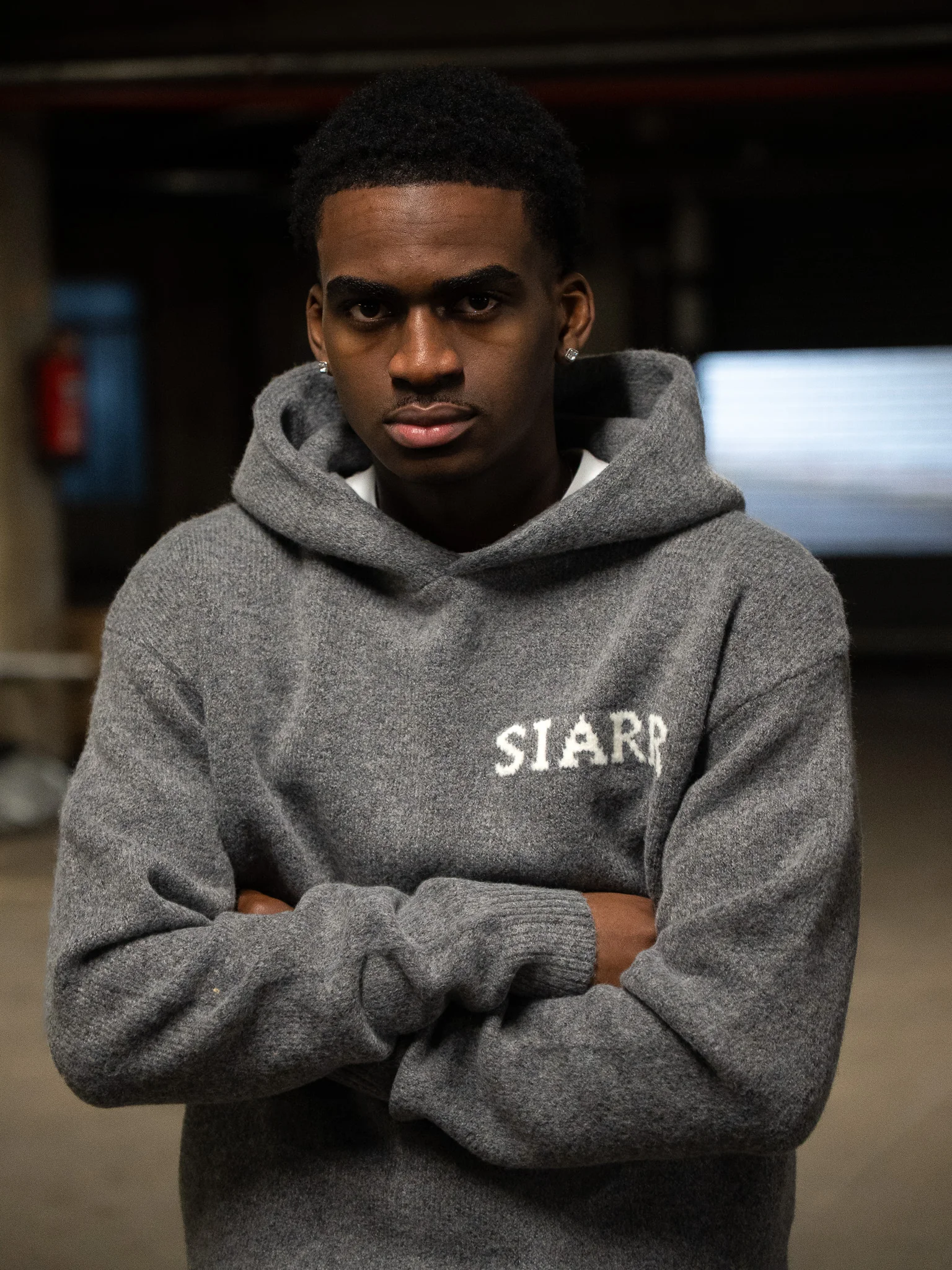 Knit Hoodie - Charcoal - Image 7