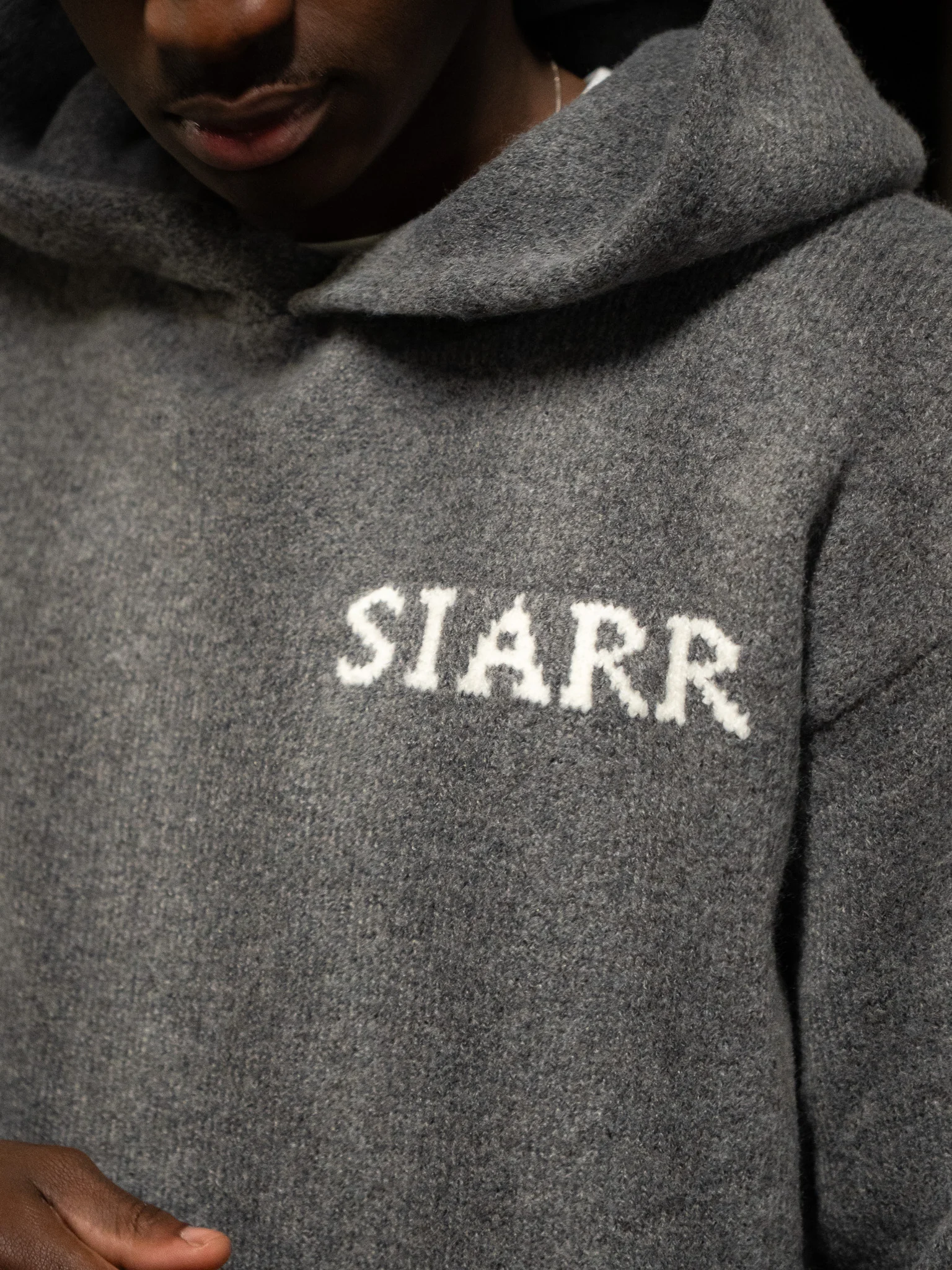 Knit Hoodie - Charcoal - Image 8